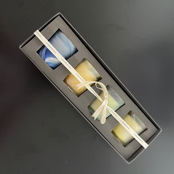 NWT [Set of 4] Anthropologie Marbled Swirl Candles in Ready-to-Gift Box - Picture 3 of 8